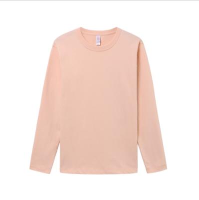 China Autumn Long Sleeve O Neck Streetwear Ladies T-shirt Women New Breathable Thick Soft High Quality Cotton Solid Bottoming Basic Tops for sale