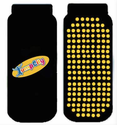 China Sporty Custom Logo Silicone Printed Fashion Trampoline Clup Park Cotton Socks PVC Grab Non-slip Socks for sale