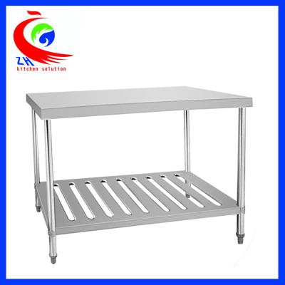 China Resturant kitchen stainless steel work table with shelves /  work benches for sale