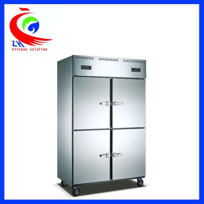 China Dual temperature display upright Refrigeration Equipment stainless steel ventilated 4 doors 220v for sale