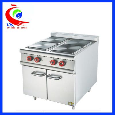 China Fogão elétrico de 4 Quente-placas do equipamento ocidental de aço inoxidável comercial da cozinha com armário à venda