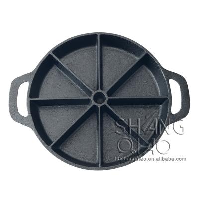 China Diameter 9-Inch Pre-Seasoned Cast Iron Wedge Pan Cornbread Skillet Sustainable For 8 Triangular Bakes for sale