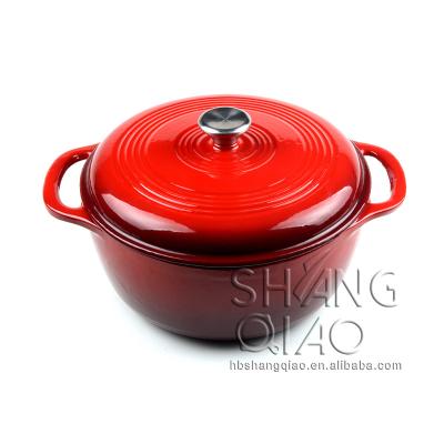 China Durable Cast Iron Enamel Coating Covered Cast Iron Cookware Dutch Oven for sale