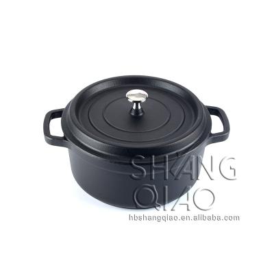 China Dutch Popular Viable Enamels Oven Casserole Dish Matt Black Enamel Coating Cast Iron Cookware Cast Iron for sale