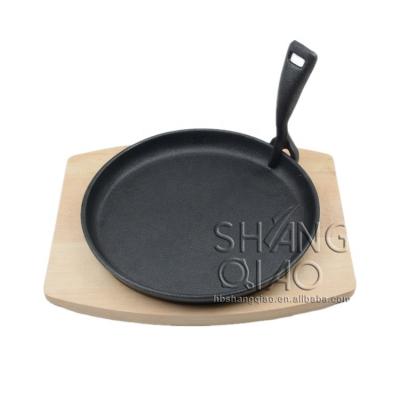 China General Use For Gas And Induction Cooker 8.5 Inch Heavy Duty Pre-Seasoned Serving Pan 8.5 Inch Cast Iron Cast Iron Casserole Fajita Hot Pan for sale