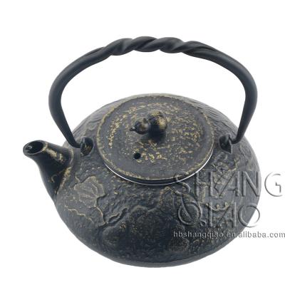 China Simple And Creative Traditional Viable Cast Iron Teapot Tea Kettle With Single Gourd Knob 550ml for sale