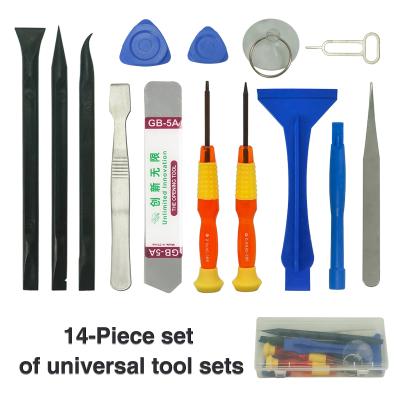 China Cell Phone Repairs 14 in 1 Disassembly and Maintenance Tools Unlocking Repair Kit for Cell Phone iPad Laptop for sale