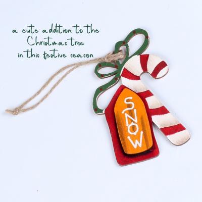 China Wisdom Exploring Plywood Hand Polished Rustic Decorative Hanging Ornaments Wooden Gift Tag Christmas Tree for sale