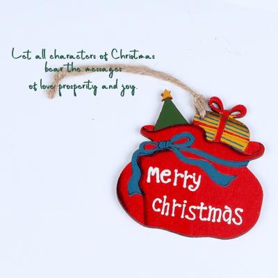 China Plywood Hand Crafted Wooden Yard Decorations Christmas Tree Gift-Bag-Shape Luxury Christmas Gifts 2022 for sale