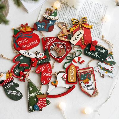 China Plywood Exploring Wisdom Assorted Christmas Hanging Ornaments Designed To Adorn Christmas Trees Made From Wood for sale