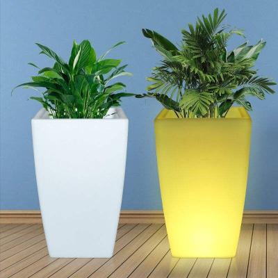 China Led Flower Pot Color Changing Led Garden Flower Pot Waterproof Glowing Light Up Plant Pot For Outdoor for sale