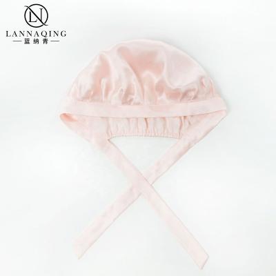 China New Design 19mm Soft Feeling 100% Silk Women Sleep Wrap Hair Hoods Elastic Band Silk Hood for sale