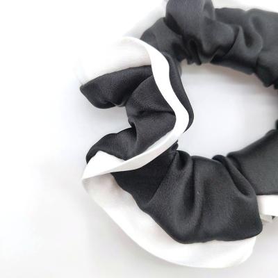 China Hair Decoration Hit Size Custom Color Solid Silk Scrunchies Bulk Elastic Satin Hair Ties for sale