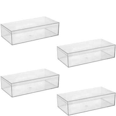 China Food Grade Desktop Clear Acrylic Box Square Small Plastic Boxes With Lid for sale