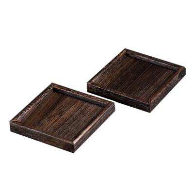 China Vintage Sustainable Home Rustic Square Gift Wooden Housewarming Table Kitchen Coasters For Drinks Cup for sale