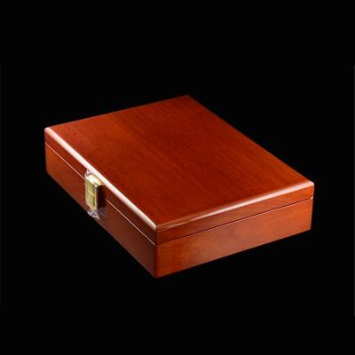 China High Quality Painted Wooden Luxury Gift Boxes 240*180*55mm Desktop 20 Pairs Cufflinks Box Capacity for sale