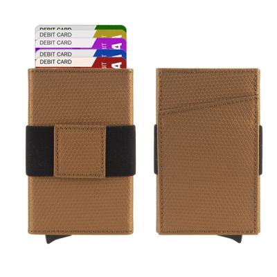 China Fashion design and 2022 aluminum large PU leather running good quality leather metal wallet with card holder for sale