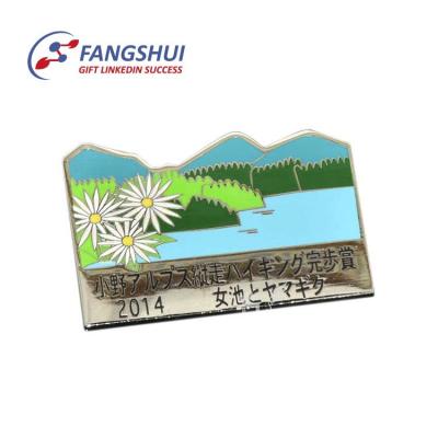 China Custom Metal Travel 3D Landscape Badges Souvenir Hard Enamel Zinc Alloy Lapel Pin for sale