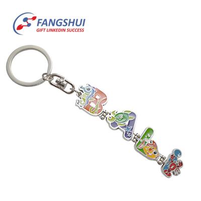 China Custom Retail/Promotion/Souvenir High Quality Soft Hard Christmas Gifts Souvenir Bali Key Chain Enamel Metal Keyring for sale