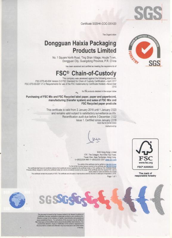 FSC - HEIDEL PRINTING PACKAGING TECH (DONGGUAN) LIMITED