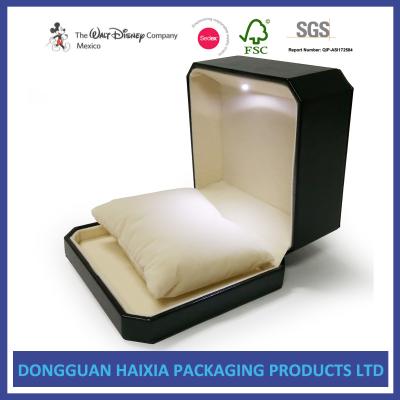 China Small Size Jewelry Packaging Boxes Glossy Varnishing LED Necklace Gift Boxes for sale