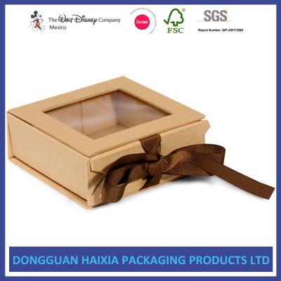 China Matt Lamination Foldable Gift Box Kraft Paper Material With Clear Window for sale