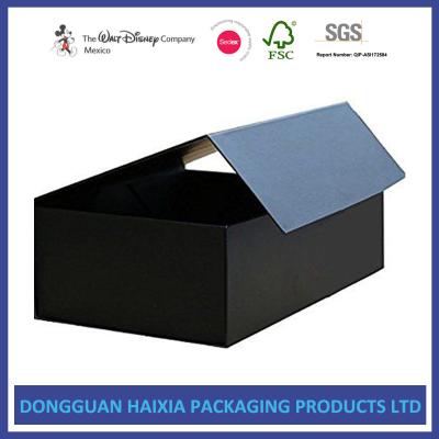 China Customized Magnetic Closure Gift Box Black Color Foldable Cardboard Boxes for sale