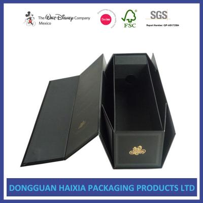 China Magnetic Closure Black Foldable Paper Gift Box Customized Logo Acceptable for sale