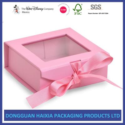 China Cute Pink Collapsible Gift Boxes , Chocolate Box Packaging Paper Material for sale