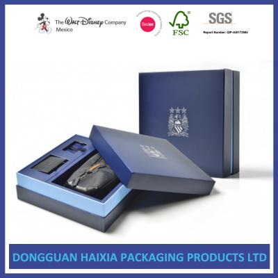 China Dark Blue Rigid Cardboard Boxes Pantone Printing Light Weight SGS Compliant for sale