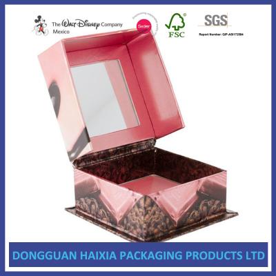 China Square Size Cosmetic Packaging Box Cardboard Gift Boxes With Clear Window for sale