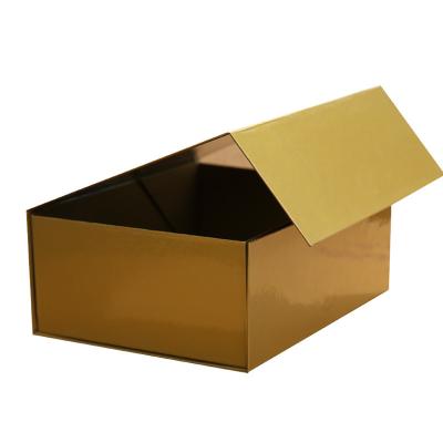 China Black Gold Rigid Gift Boxes For Birthday Party Gift Pantone Printing for sale