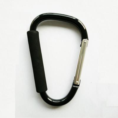 China Retail Industry Heavy Outdoor Security Aluminum Carabiner Hook Hook With Black Color Foam Pad Grip Handle Not For Climbing for sale