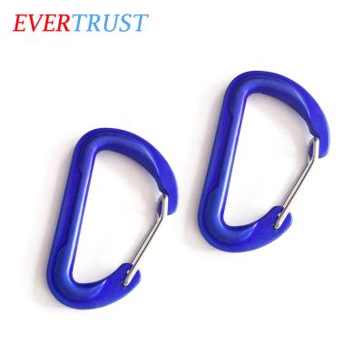 China Hot Promotion Gifts New Custom Steel Wire Gate D Shaped Carabiner Hook for sale