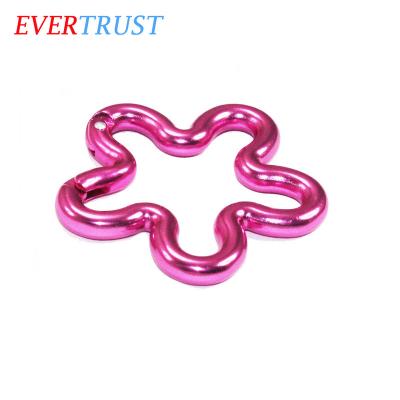 China Promotion Custom Metal Rose Flower Shaped Carabiner for sale