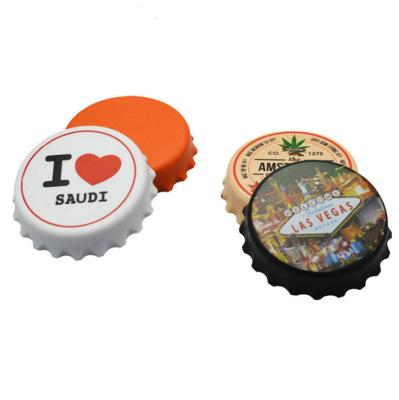 China Viable Custom Plastic Cap Shape Beer Design Magnet Bottle Opener ABS With Personalized Cap for sale