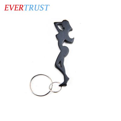 China Custom Sexy Viable Metal Woman Bottle Opener With Key Chain for sale