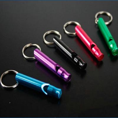 China High quality custom carrival chain key red aluminum whistle pocket whistle for sale