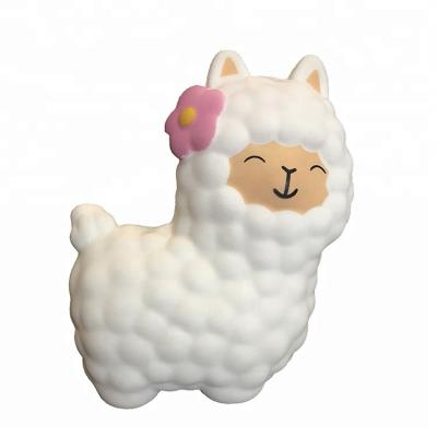 China Hot Selling High Quality Cute Animal White Alpaca Kids Toys Giant Slow Rising Squishy Toys for sale