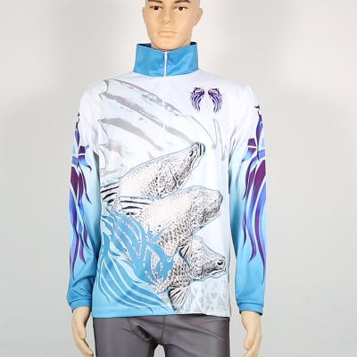 China Breathable 100% Polyester Colorful Sublimation Long Sleeve Fishing Tank Top for sale