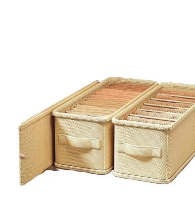 China Sustainable Economical Custom Logo Design Home Foldable Laundry Storage Basket Underwear Storage Box for sale