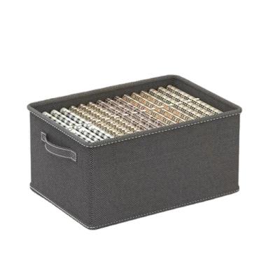 China Sustainable China Wholesale Non Woven Bins Folding Household Storage Box Front Opening for sale