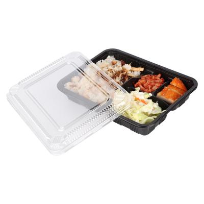 China Recycled Materials 4 Compartments Plastic Box Packaging For Food Packaging for sale