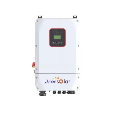 China Amensolar Split Phase 8000W On Off Grid Mppt Hybrid Solar Inverter With 500*810*350mm Low Frequency for sale