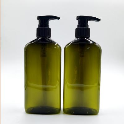 China Personal Skin Care Packaging 400ml PET Biodegradable Square Plastic Pump Bottles For Cosmetic Container for sale