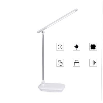 China Modern Desk Farmhouse Lamp 3 Stages Eye Protection LED Touch Control Table Lamp for Study USB Work and Charging Desk Lamp for sale