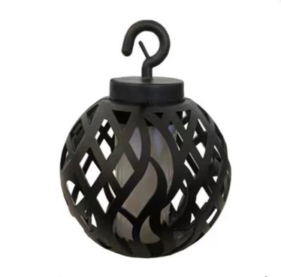 China Hanging Garden Solar Flame Lantern String Light with 8 Balls Flame Effect String Light for Garden Decoration and Christmas for sale