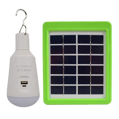 China Portable Solar Power LED Garden Light Bulb With Solar Panel Backup Circuit Solar Light Bulb For Home Camping for sale