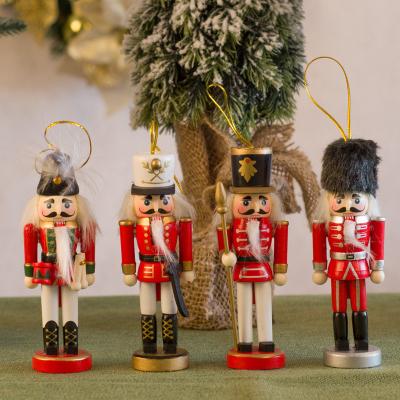 China Christmas Ornament Opens Wooden Christmas Decorations Nutcracker Makers Cartoon Christmas Decorations Gift Set 13CM Nutcracker Soldiers for sale