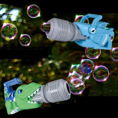 China Ourdoor Cartoon Toy Cartoon Bubble Gun Outdoor Kids With Light Music Dinosaur Bubble Machine Birthday Gift Portable Dinosaur Bubble for sale